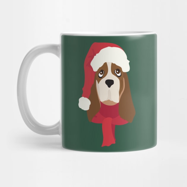 Basset Hound Christmas Dog by JunkyDotCom